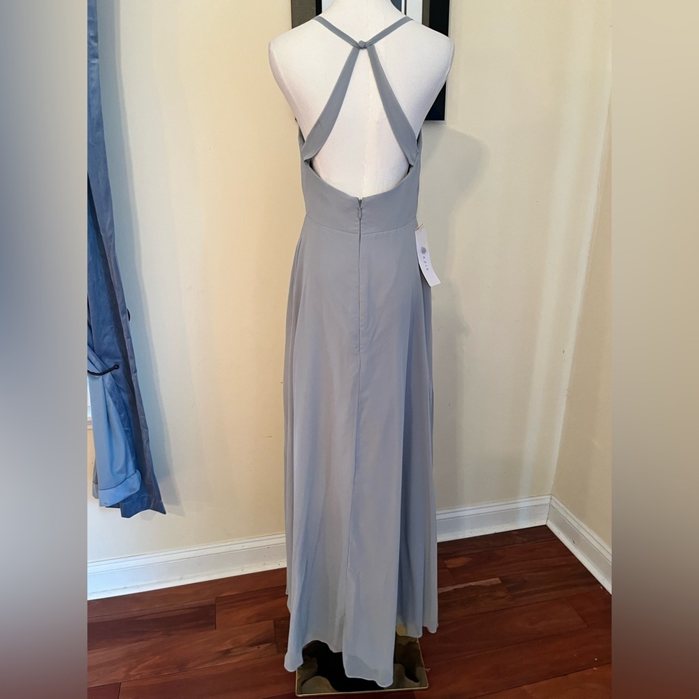 Azazie Davis Dolphin Grey Maxi Dress - Picture 8 of 8